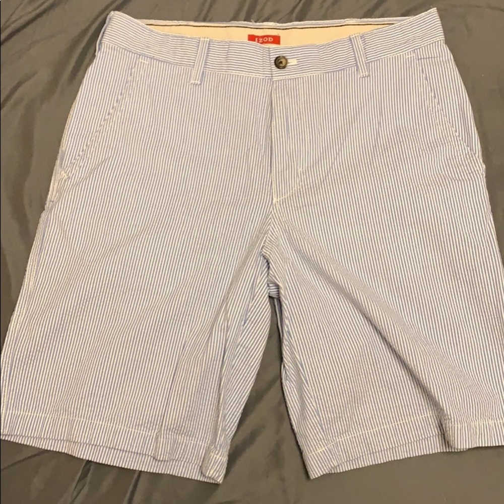 Blue striped Izod dress shorts